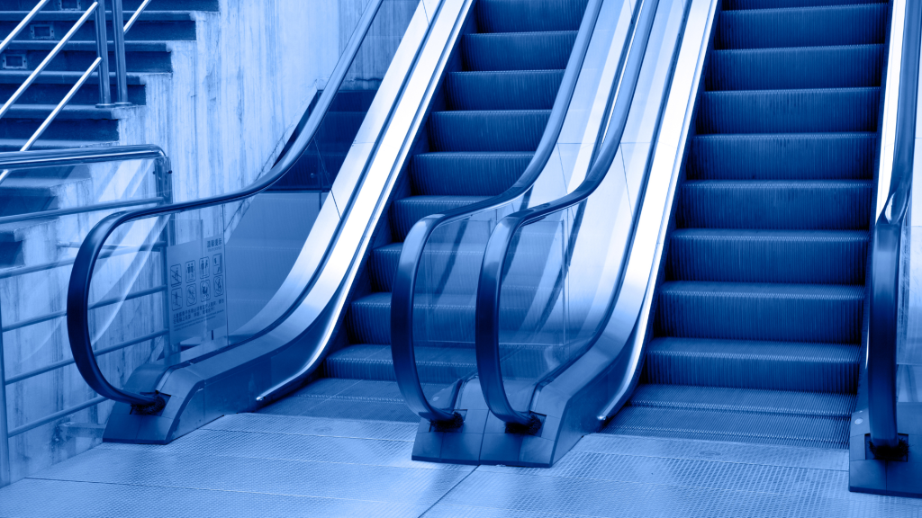 escalators in a public building