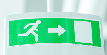 fire escape route sign lit up