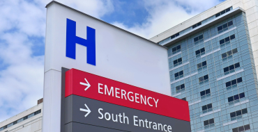 hospital sign outside the building